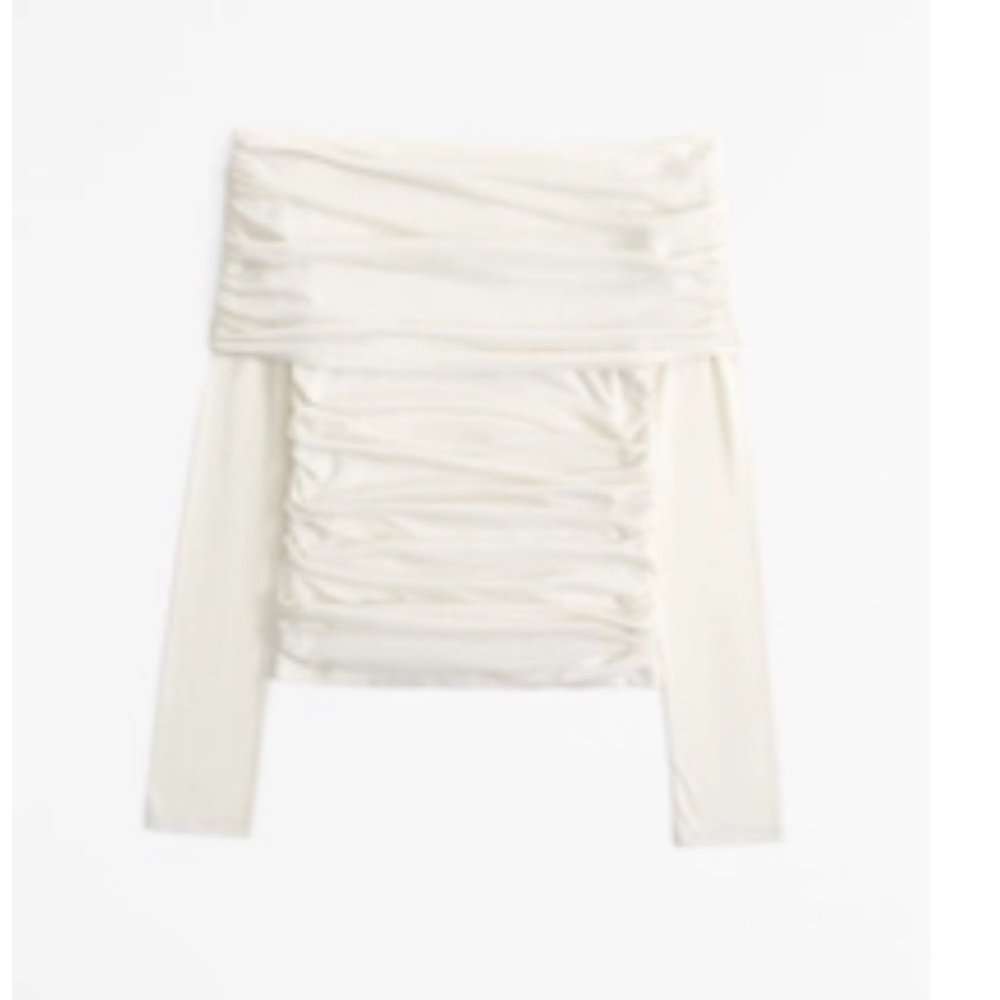 Abercrombie & Fitch Cream Drape Top